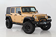 lifted JK Wrangler 2014 Dune color with Atlas bumpers from DSI